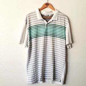 Calvin Klein White Striped Casual Polo Shirt XXL